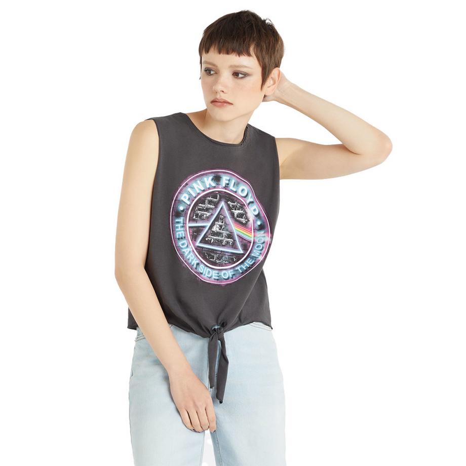 Amplified T-shirt senza maniche stampata  