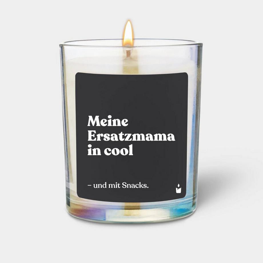 Duftkerze Rainbow Woody Meine Ersatzmama in cool und mit Snacks.