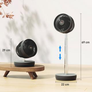 Northio Standventilator USB Wiederaufladbarer Ventilator mit Fernbedienung einstellbarer Neigung Oszillation 10 Geschwindigkeitsstufen Timer Höhenverstellbar Teleskopventilator für Büro Camping |  