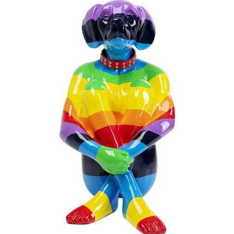 KARE Design Oggetto decorativo Sitting Dog Rainbow 80  