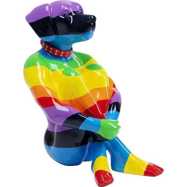 KARE Design Oggetto decorativo Sitting Dog Rainbow 80  