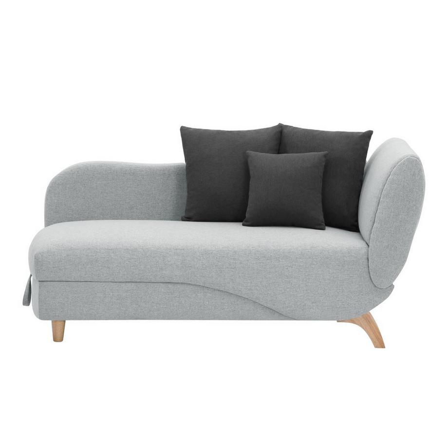 Vente-unique Recamiere mit Schlaffunktion & Stauraum - linksseitig - Stoff - Hellgrau - PENELOPE  