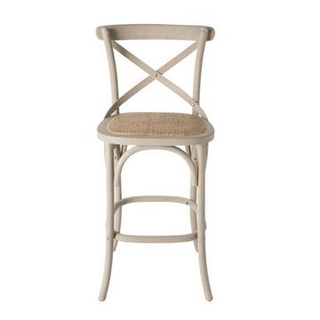 Sedia da banco in legno massiccio e paglia di Vienna L50 cm - BISTROT