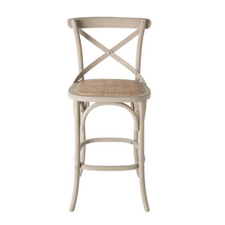 Calicosy Sedia da banco in legno massiccio e paglia di Vienna L50 cm - BISTROT  