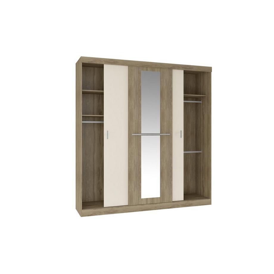 Vente-unique Armoire DIDDA II 3 portes coulissantes Avec miroir L5Chêne ivoire  