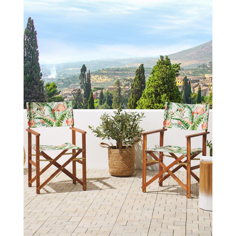 Beliani Lot de 2 chaises de jardin en Tissu  CINE  