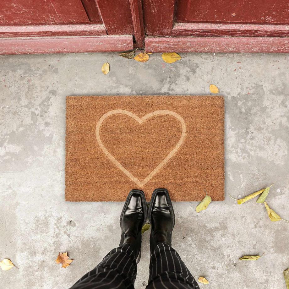 Northix Fußmatte Kokosnuss Herz  