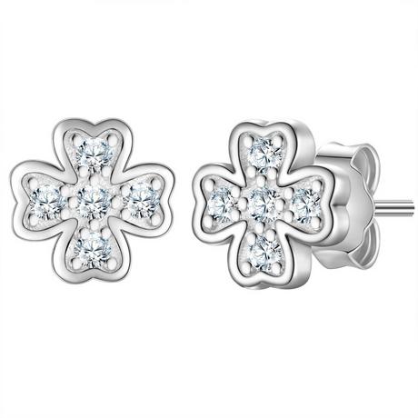 Glanzstücke München  Femme Boucles d´oreilles Feuille de trèfle 