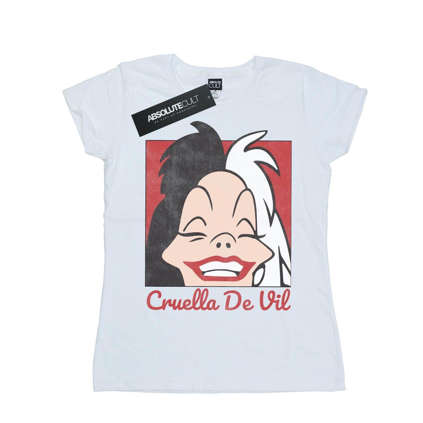 Image of Cruella De Vil Cropped Head Tshirt Damen Weiss S