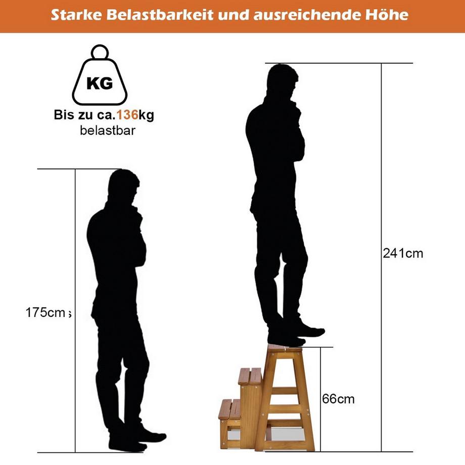 B2X Chaise échelle échelle chaise tabouret échelle escabeau escabeau escabeau pliable 3 marches  