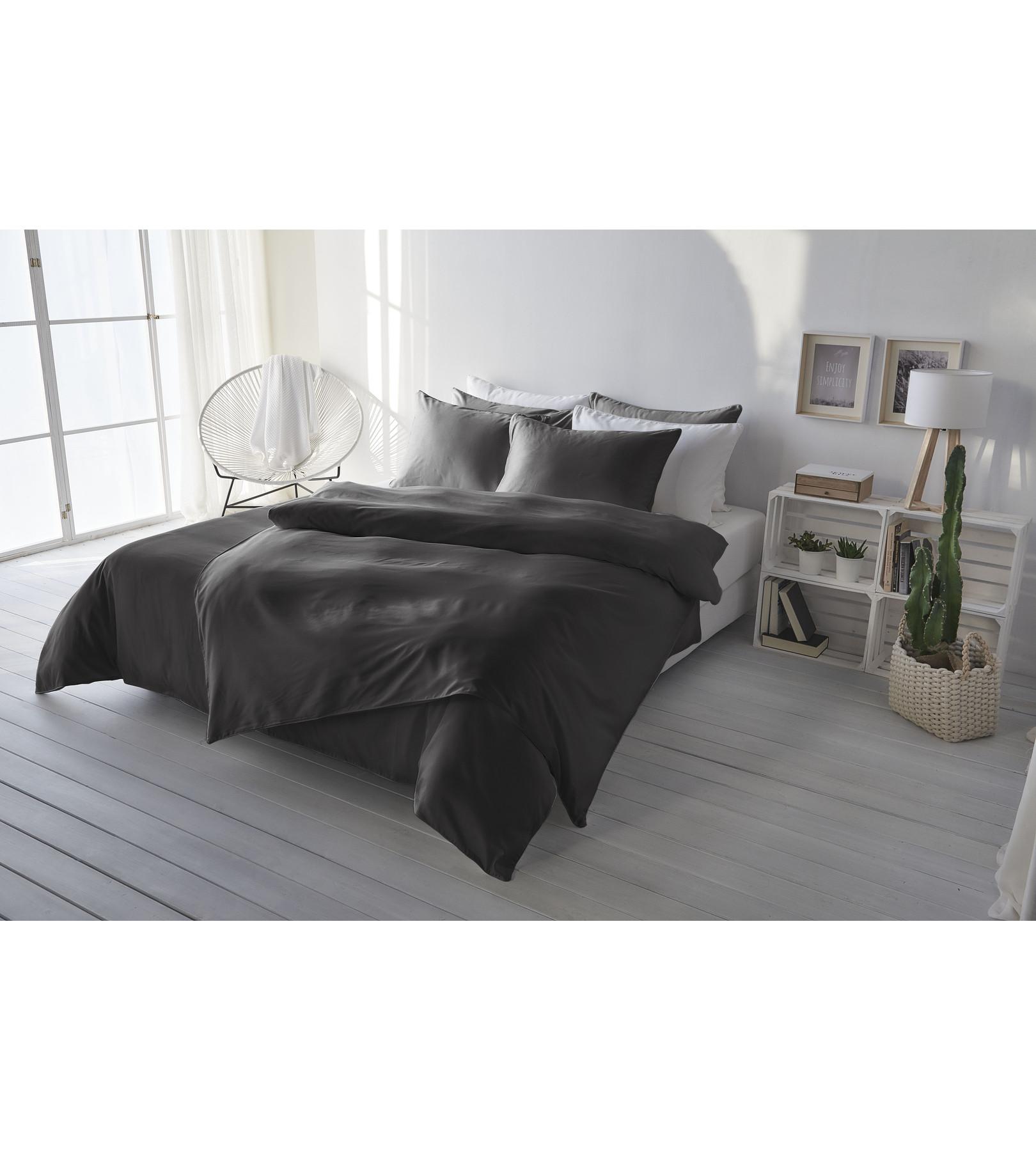 Living Home Uni Satin Taie d'oreiller  