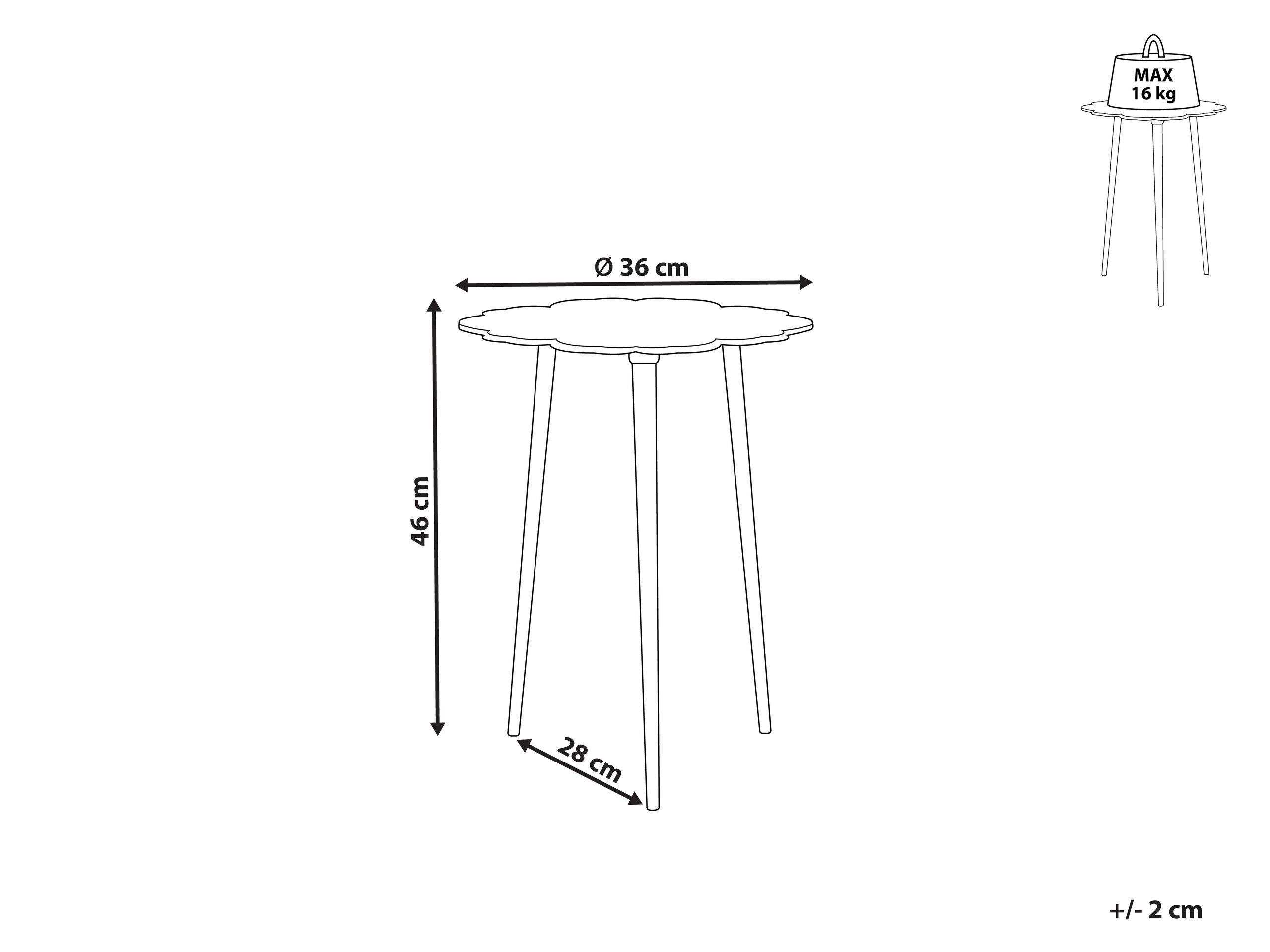 Beliani Beistelltisch aus Aluminium Modern PUHOI  