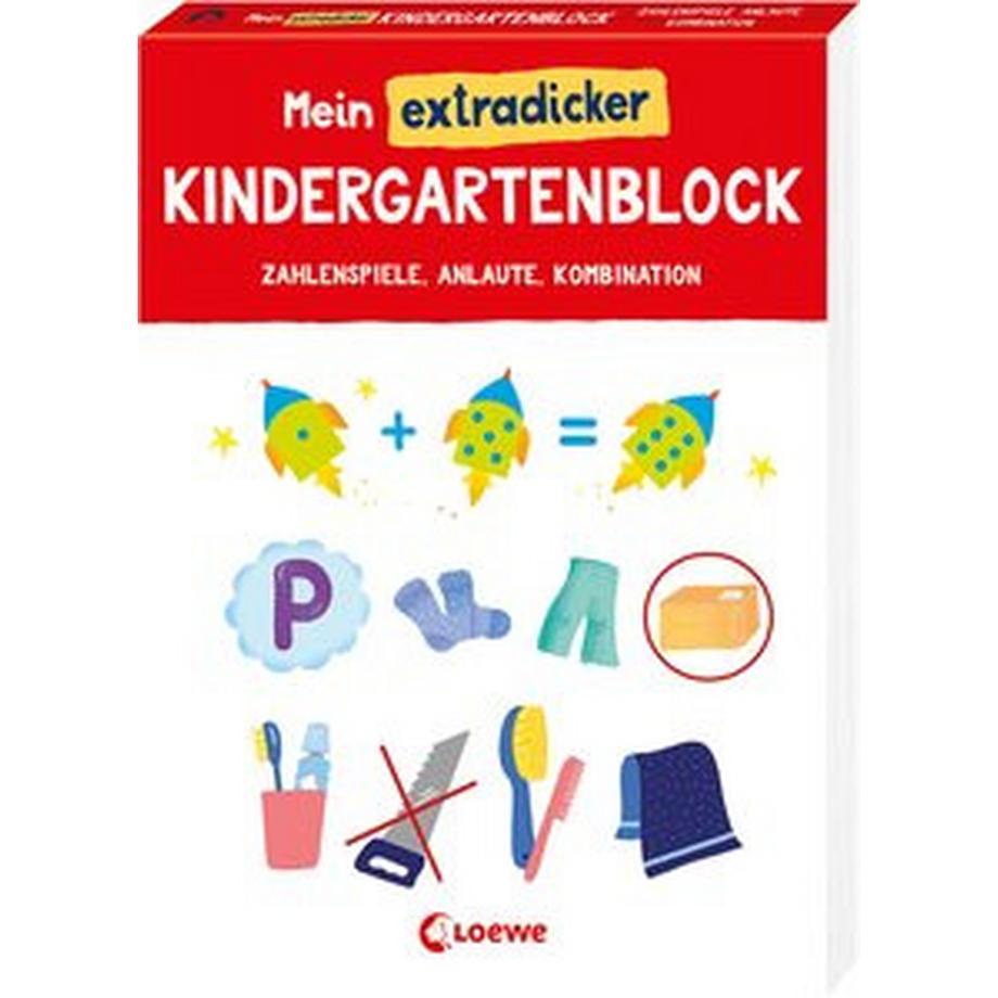 Mein extradicker Kindergartenblock Loewe Lernen und Rätseln (Hrsg.); Beurenmeister, Corina (Illustrationen) Copertina rigida 
