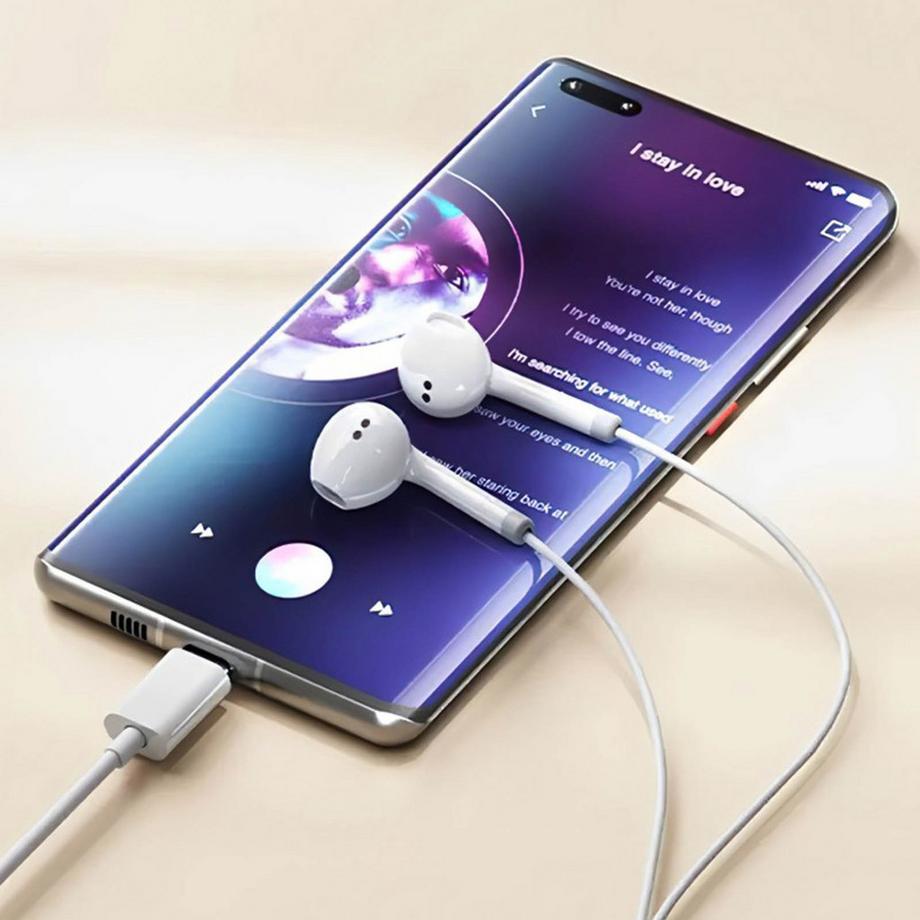 Avizar  Écouteurs USB-C Micro Anti-bruit Blanc 