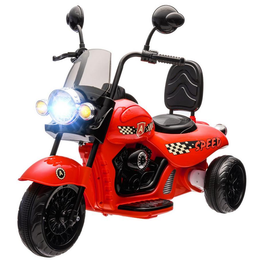 Northio  Kinder Elektro-Motorrad, 6V Kindermotorrad mit Musik, Kinderfahrzeug mit LED-Scheinwerfer, 3-5 km/h, für 3-6 Jahre Kinder, max. 25 kg, Rot 