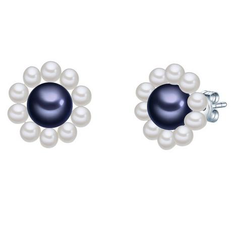 Valero Pearls  Femme Puce d'oreille en perle Fleur 