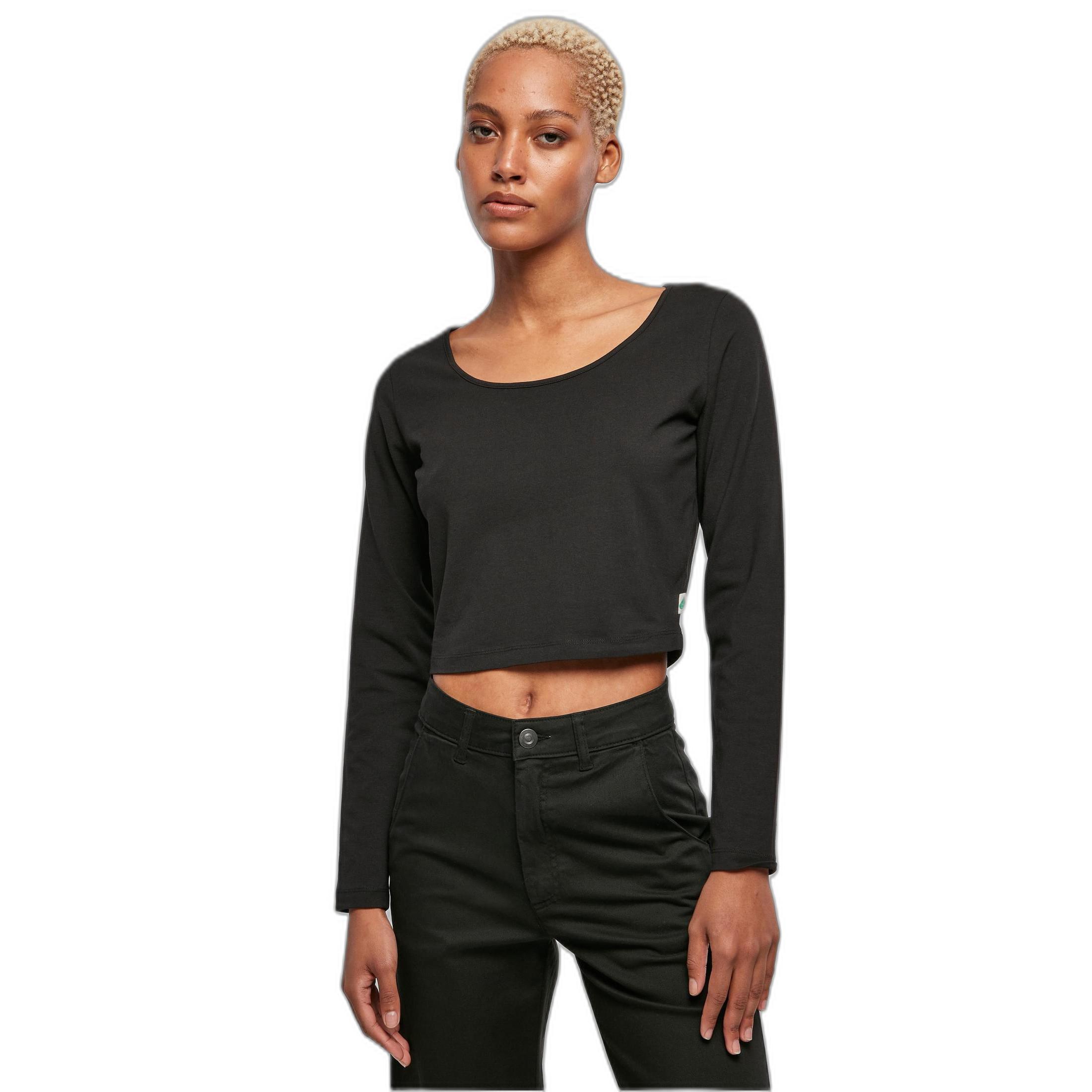 URBAN CLASSICS  t-shirt crop manches longues organic 