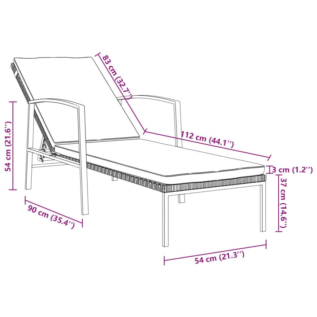 VidaXL Chaise longue rotin synthétique  