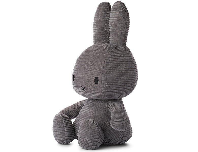 Bon Ton Toys  Miffy Jouet en velours côtelé gris - 70 cm 