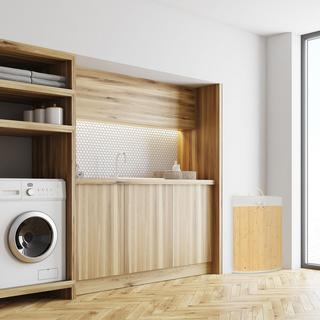 B2X Wäschekorb Ecke Bambus  