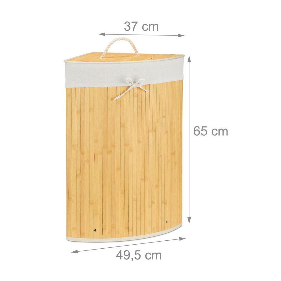 B2X Cesto portabiancheria angolare in bambù  
