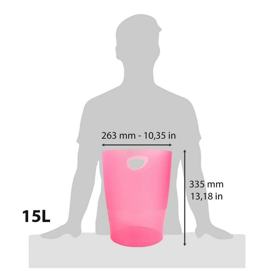 Exacompta Papierkorb Ecobin, 15 Liter, Linicolor - x 8  