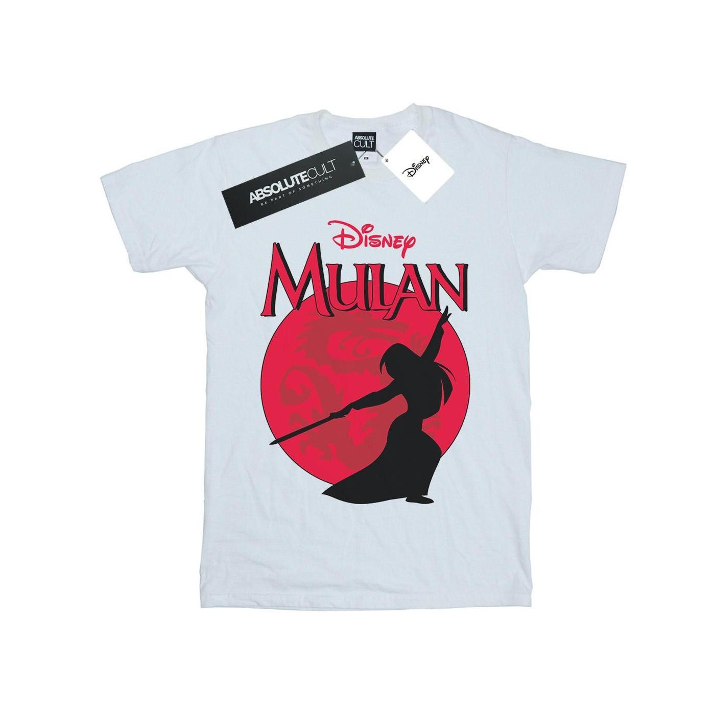 Image of Mulan Dragon Silhouette Tshirt Damen Weiss 5XL
