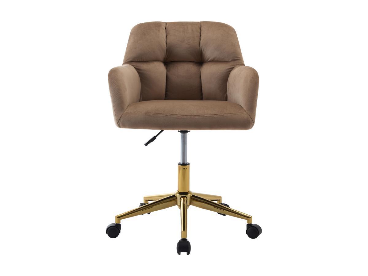 Vente-unique Bürostuhl höhenverstellbar - Samt - Beige & Goldfarben - PEGA von Pascal Morabito  