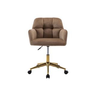 Vente-unique Bürostuhl höhenverstellbar - Samt - Beige & Goldfarben - PEGA von Pascal Morabito  