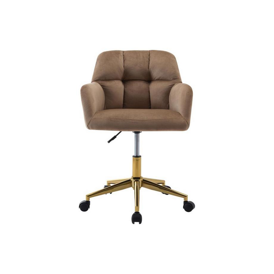 Vente-unique Sedia da ufficio Velluto Beige e Dorato Altezza regolabile - PEGA di PASCAL MORABITO  