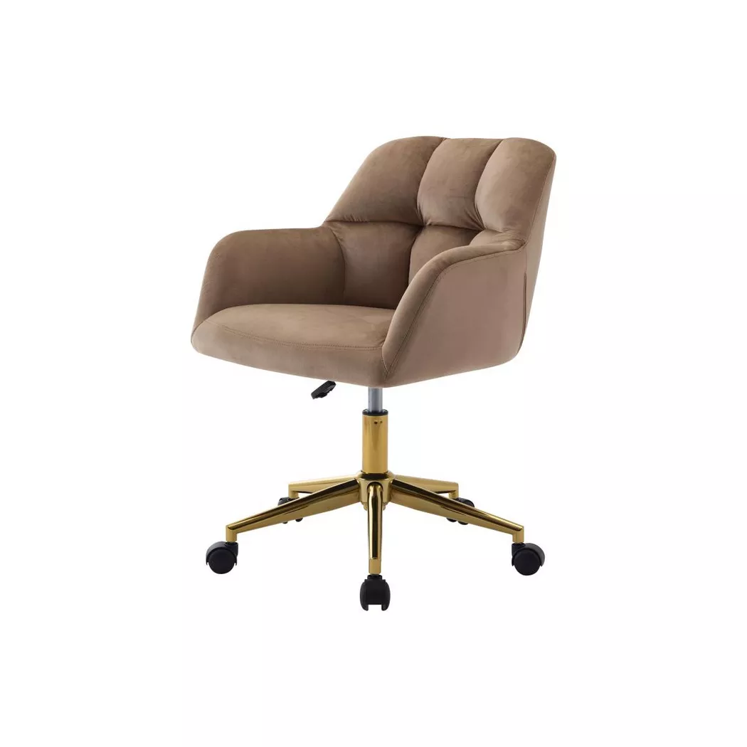 Pascal Morabito - Chaise de bureau - Velours - Beige et doré - Hauteur réglable - pega de