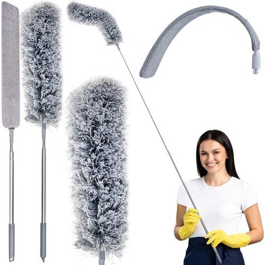 Ruhhy Brosse à poussière télescopique avec deux accessoires  