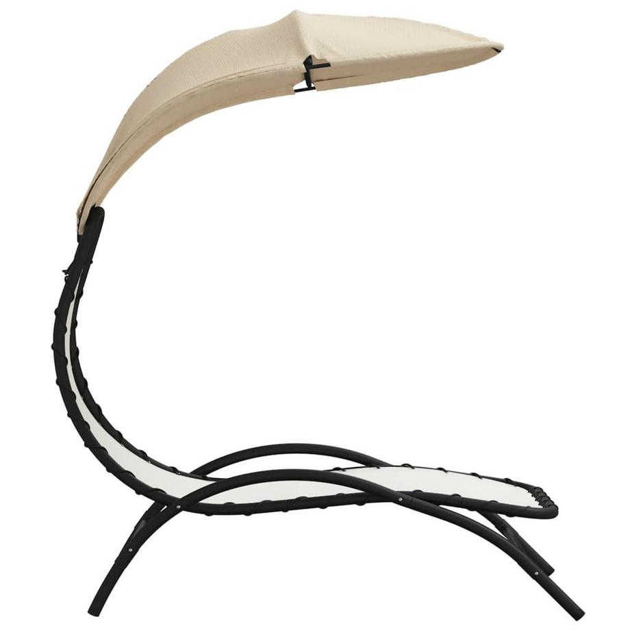 VidaXL Sonnenliege mit dach stahl  