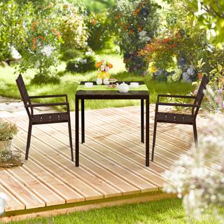 Northix Table de jardin carrée effet bois  