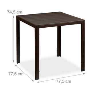 Northix Table de jardin carrée effet bois  