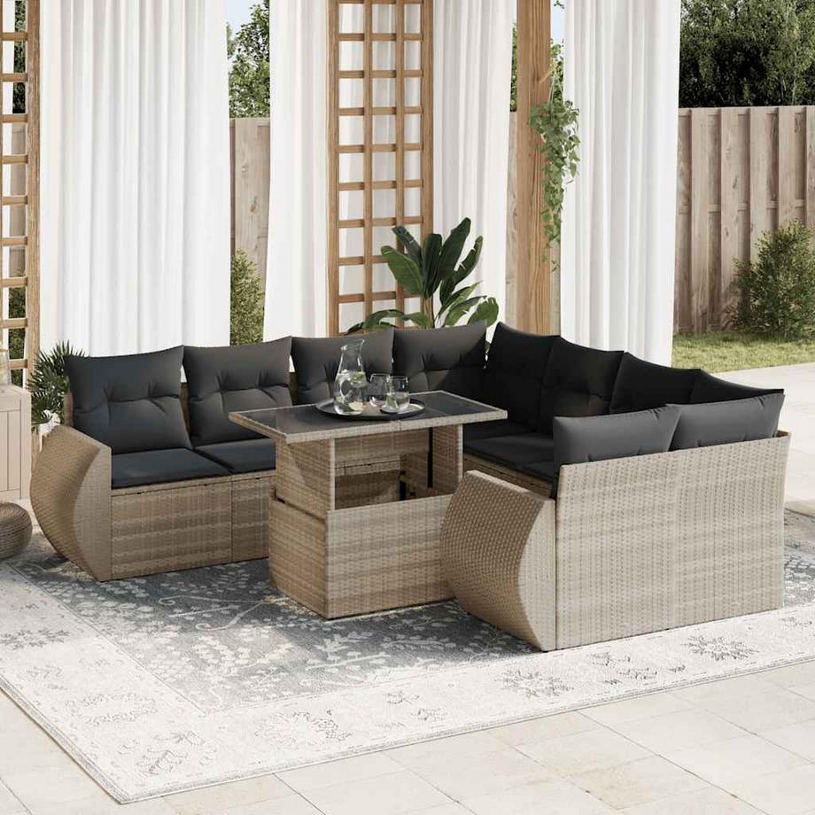 VidaXL Ensemble de canapés de jardin rotin synthétique  