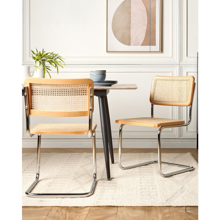Beliani Lot de 2 chaises de salle à manger en Rotin Boho CORDOVA  