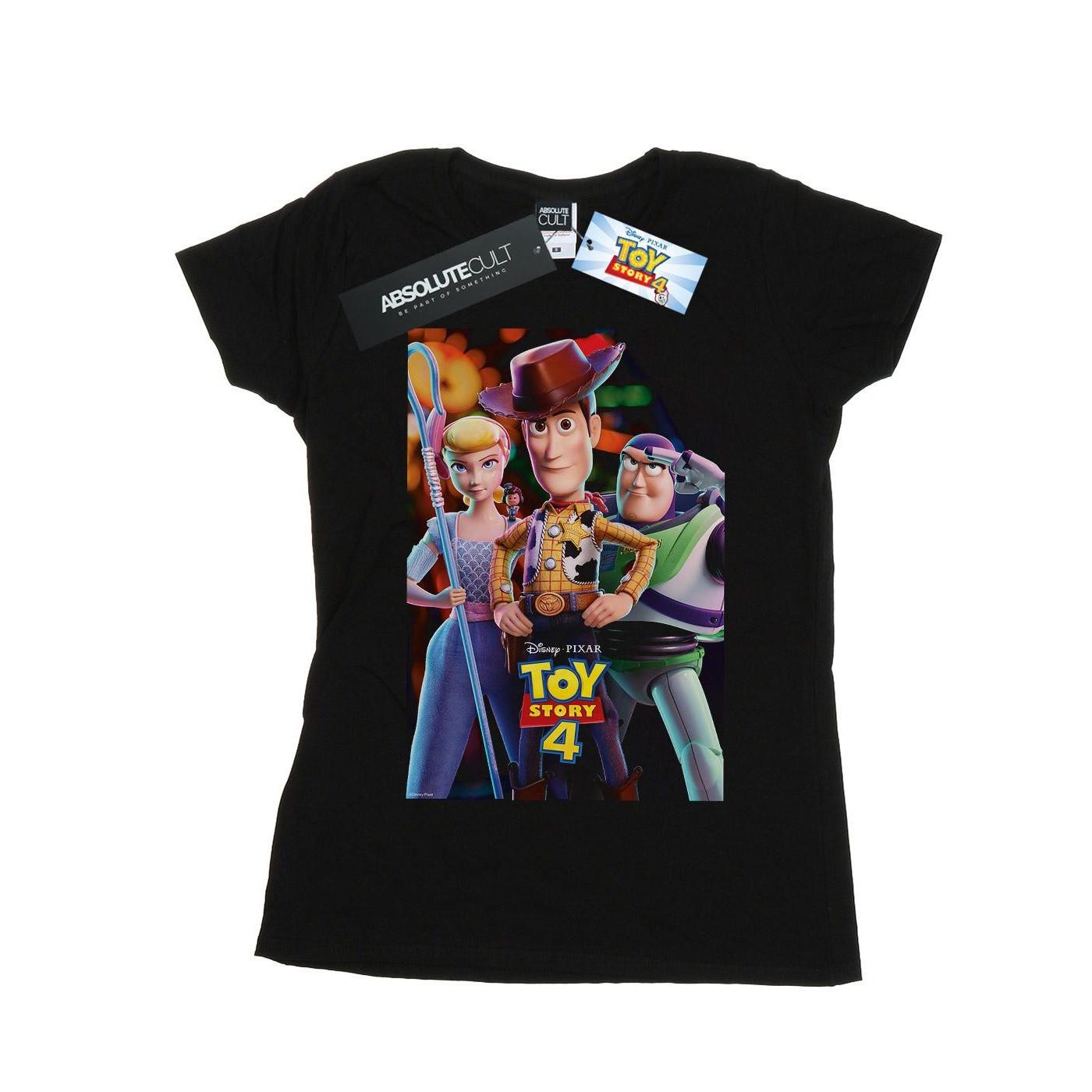 Image of Toy Story 4 Buzz Woody And Bo Peep Poster Tshirt Damen Schwarz XL