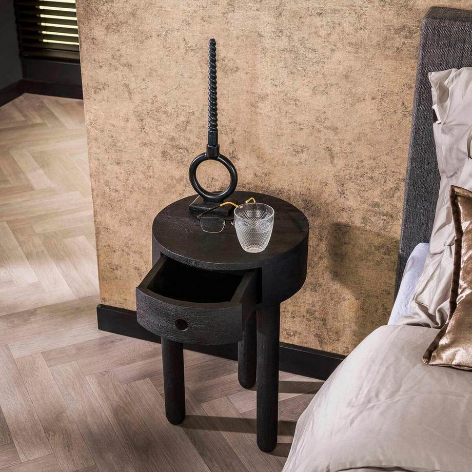 mutoni Comodino rotondo Noir Elegance  