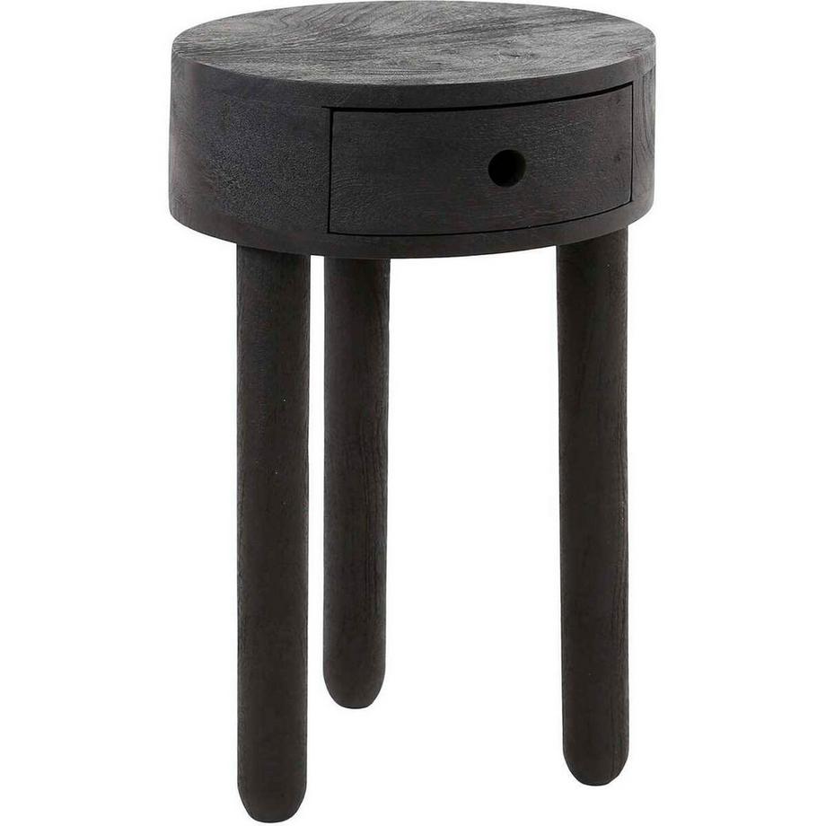 Comodino rotondo Noir Elegance