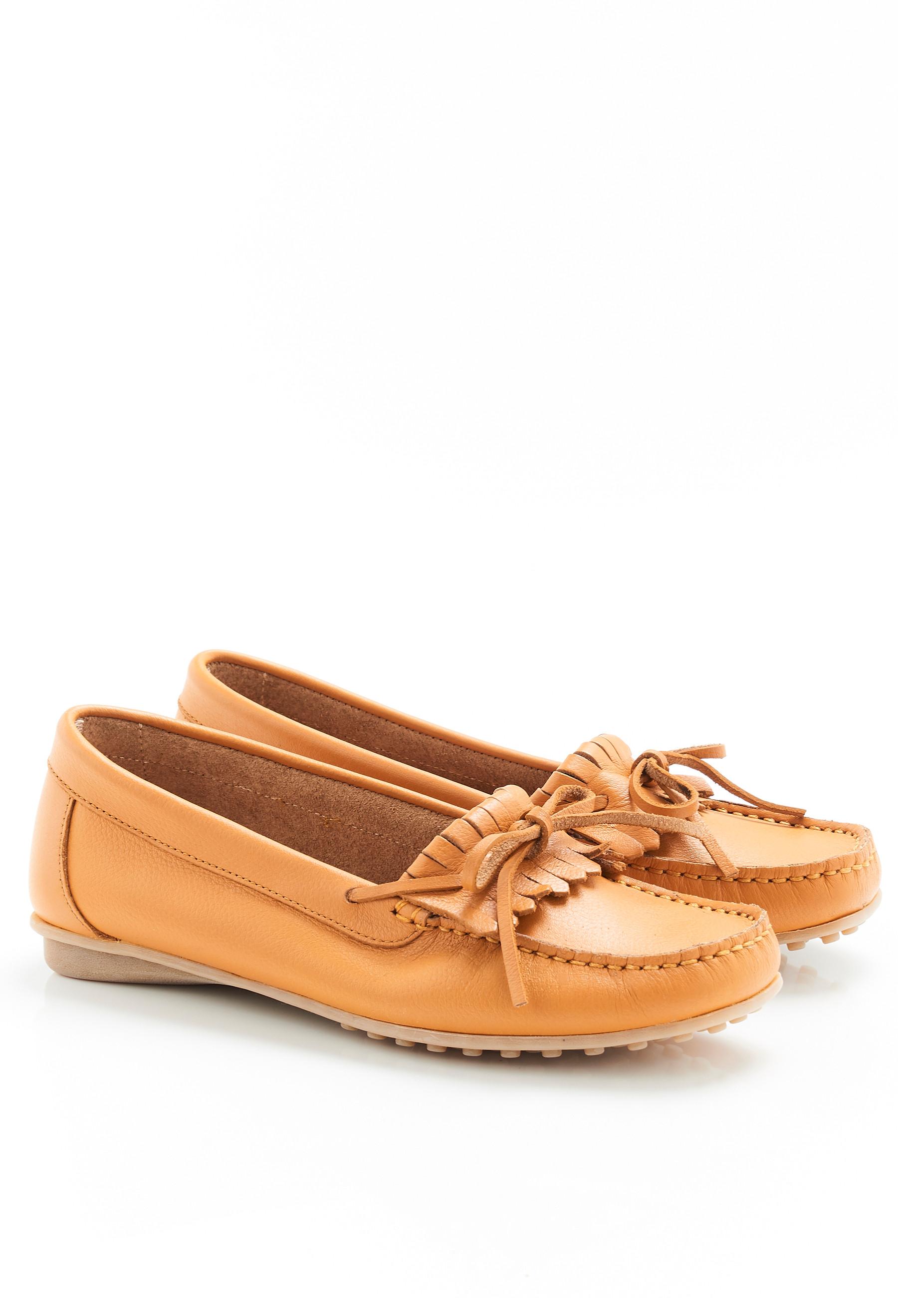 Image of Weicher Mokassin. Damen Gelb 39