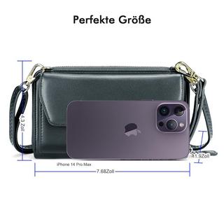 Only-bags.store Portafoglio Piccolo con Scomparti per Carte di Credito Tasca Telefono con Cerniera Due Cinghie  