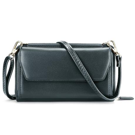 Only-bags.store Portafoglio Piccolo con Scomparti per Carte di Credito Tasca Telefono con Cerniera Due Cinghie  