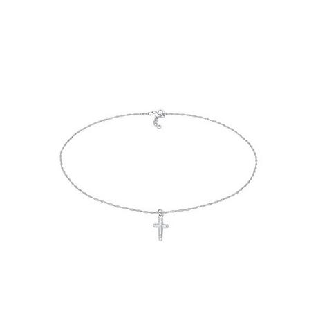 Elli  Halskette Choker Kreuz Gedreht Modern 