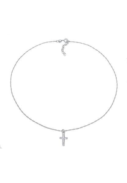 Elli  Halskette Choker Kreuz Gedreht Modern 