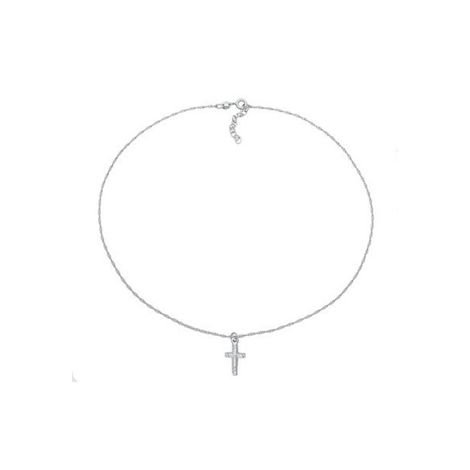 Elli  Halskette Choker Kreuz Gedreht Modern 