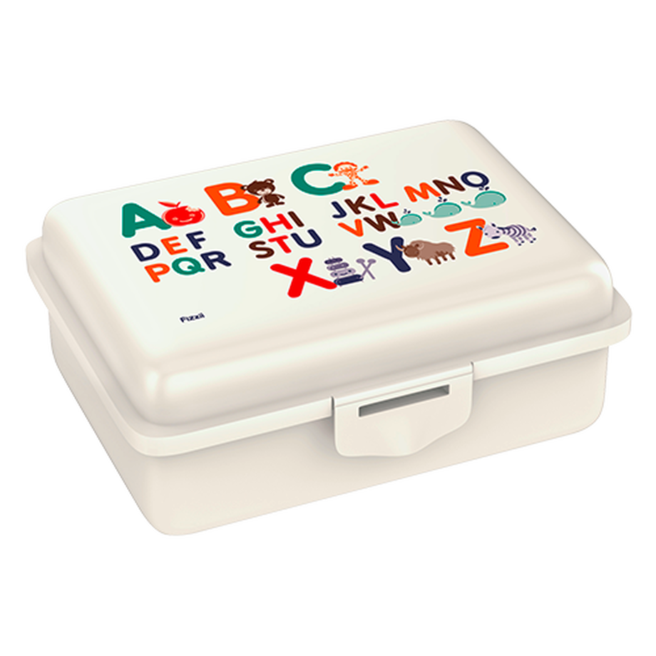 Fizzii Lunchbox mit Trennfach perlweiss, ABC