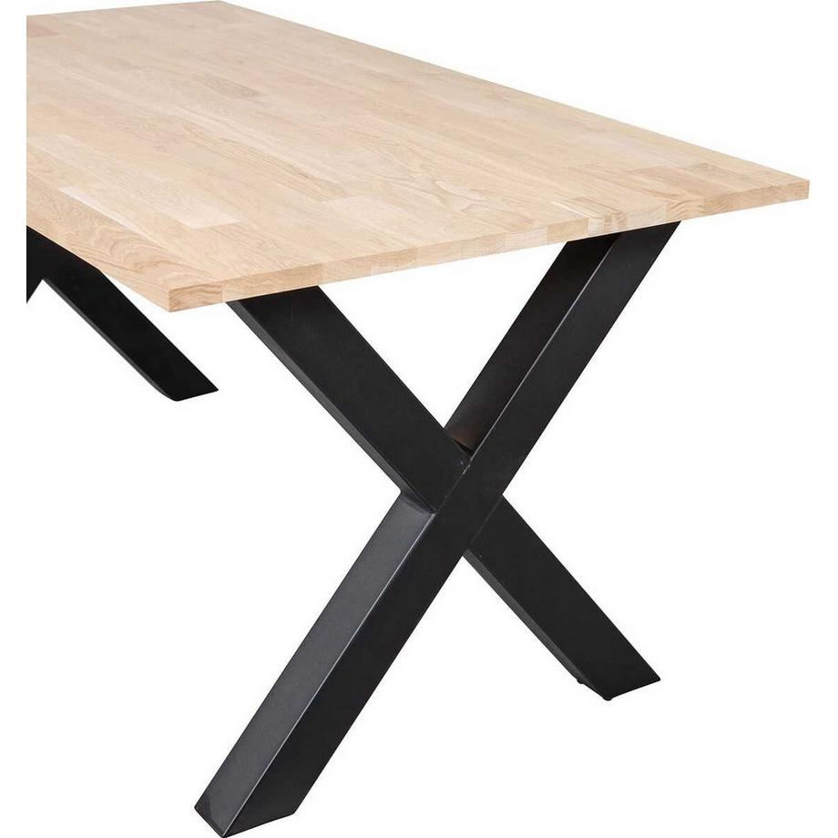 mutoni Table de salle à manger Tablo chêne FSC 160x90 Alkmaar Pied  