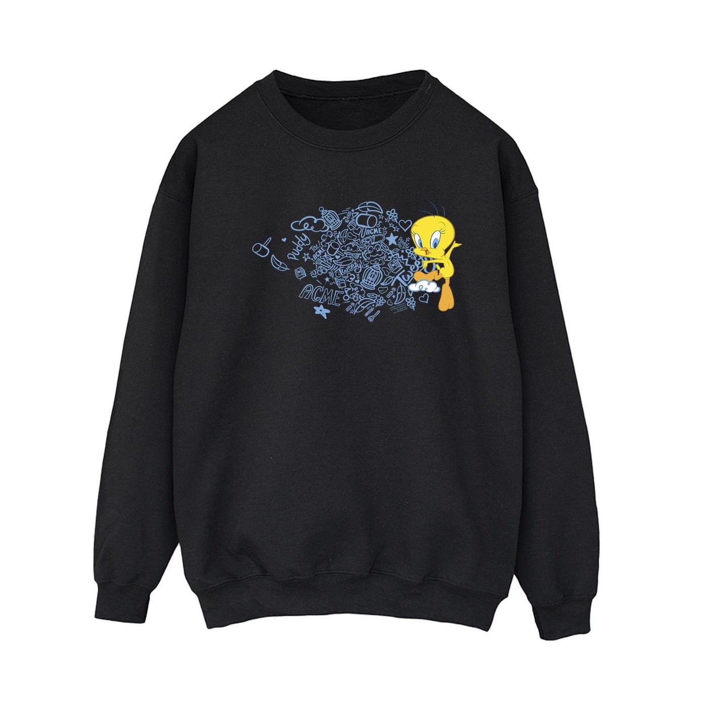 Image of Acme Doodles Tweety Sweatshirt Damen Schwarz M