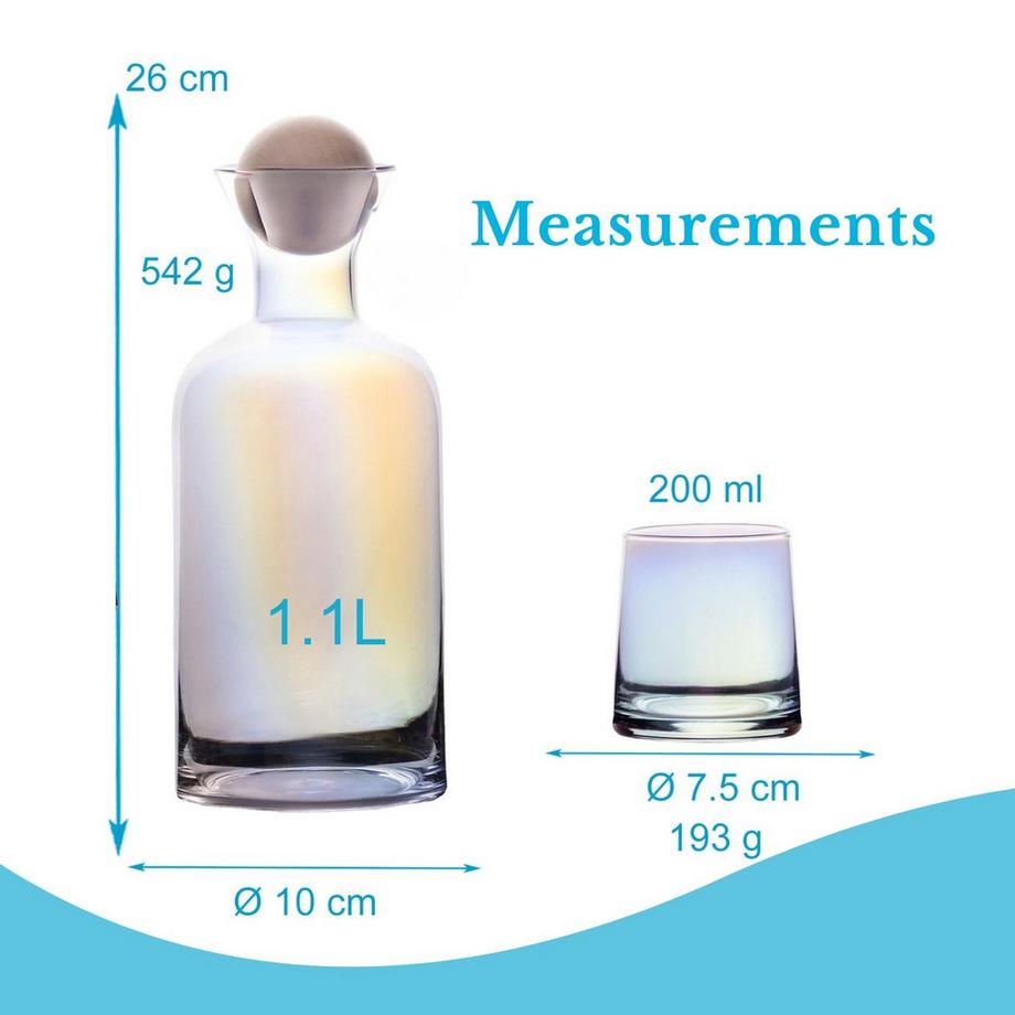 Intirilife Caraffa Con Set Da 4 Bicchieri  